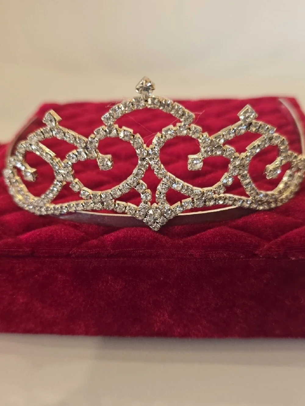 Girls Crystal Rhinestone Tiara Headband - Silver Crystal